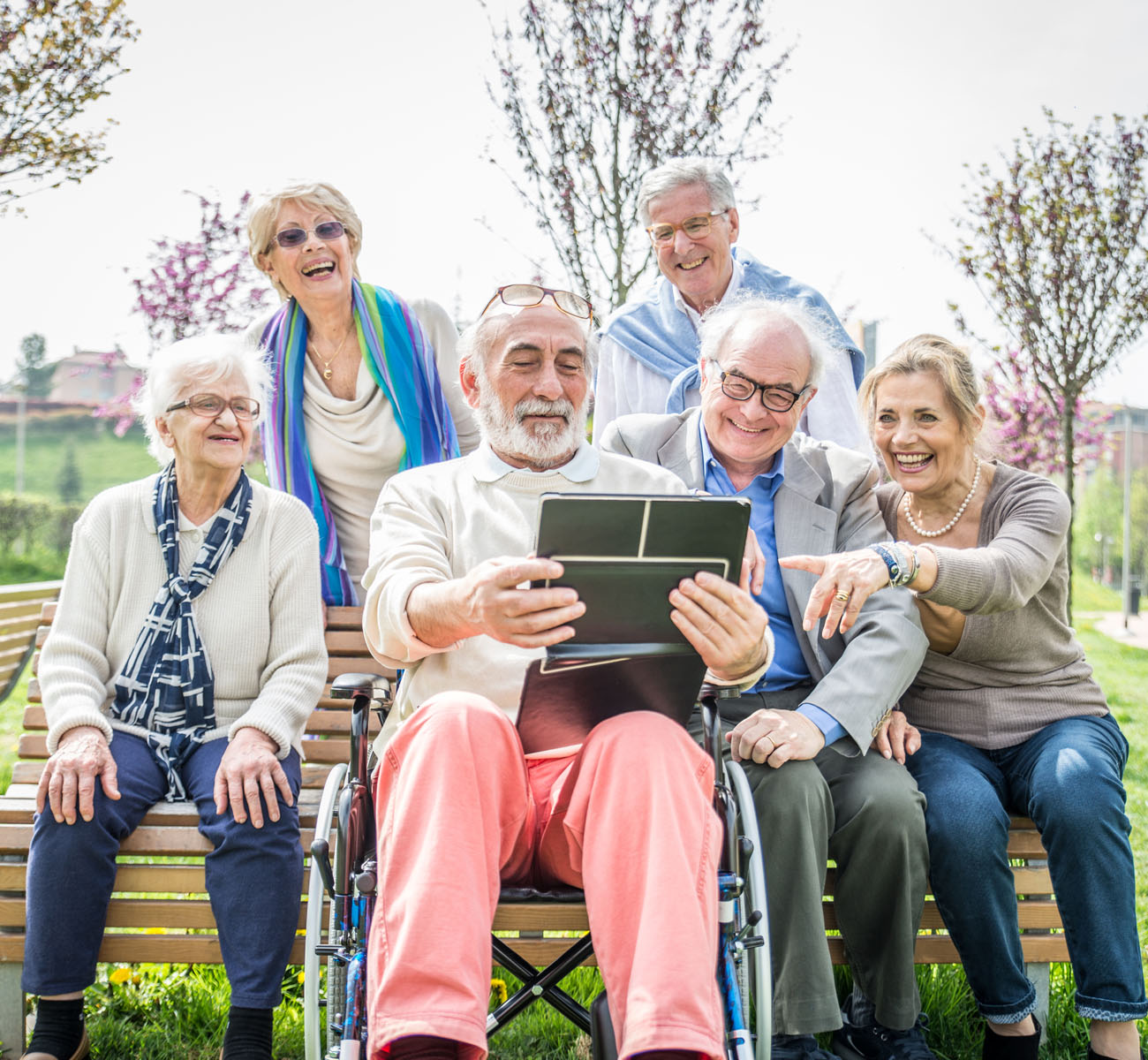 Senior people in a retirement home